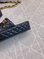 Kitlife Chanel Diamond-shaped Thick-soled Slippers Black - 4