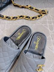 Kitlife Chanel Diamond-shaped Thick-soled Slippers Gray - 6