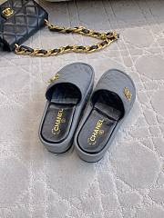 Kitlife Chanel Diamond-shaped Thick-soled Slippers Gray - 3