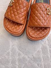 Kitlife Chanel Diamond-shaped Thick-soled Slippers Brown - 4