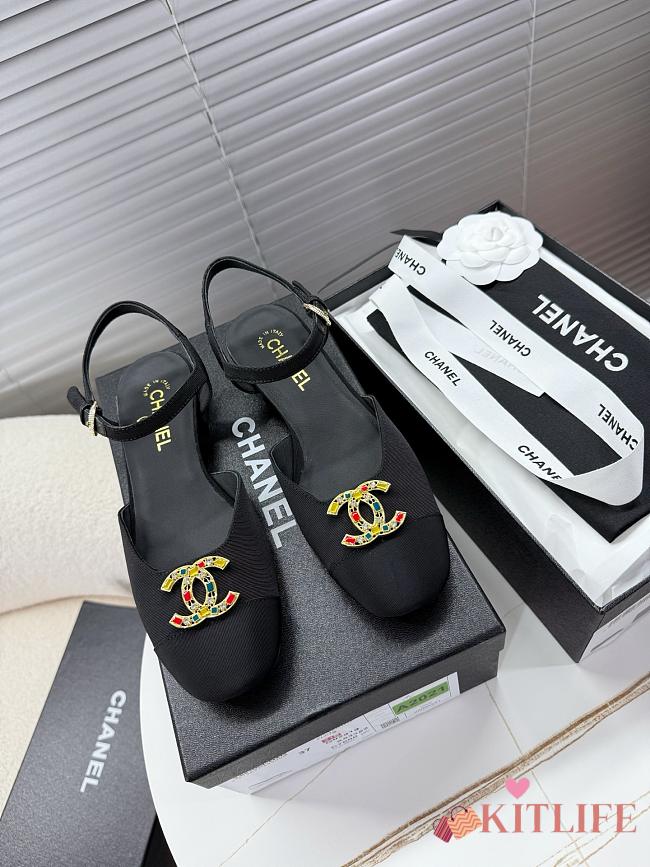 Kitlife Chane Square-toed Sandals Black Multicolor Hardware - 1