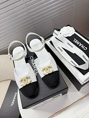 Kitlife Chane Square-toed Sandals Black & White Pearl Hardware - 1