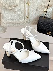 Kitlife Chanel 25ss Pearl Heel High-heeled Sandals White - 2