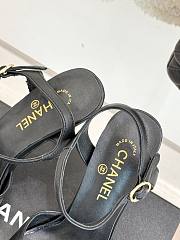 Kitlife Chanel 25ss Pearl Heel High-heeled Sandals Black - 5