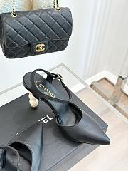 Kitlife Chanel 25ss Pearl Heel High-heeled Sandals Black - 4