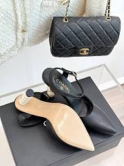Kitlife Chanel 25ss Pearl Heel High-heeled Sandals Black - 2