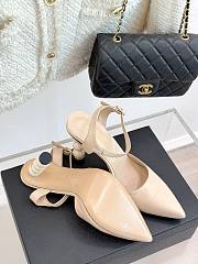 Kitlife Chanel 25ss Pearl Heel High-heeled Sandals Beige - 4