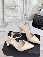 Kitlife Chanel 25ss Pearl Heel High-heeled Sandals Beige - 2