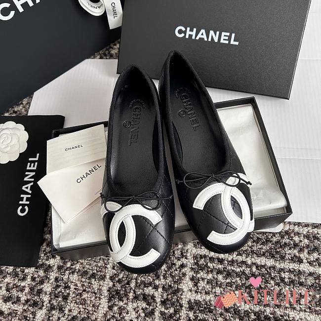 Kitlife Chanel Vintage Kangpeng Ballet Shoes Black & White - 1