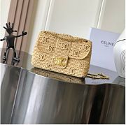 Kitlife Celine Victoire Bag In Raffia With Triomphe Embroderies Bag Natural 115853 23.5x15x8cm - 1