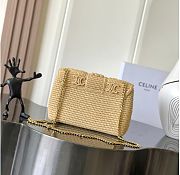 Kitlife Celine Victoire Bag In Raffia With Triomphe Embroderies Bag Natural 115853 23.5x15x8cm - 3