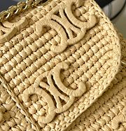 Kitlife Celine Victoire Bag In Raffia With Triomphe Embroderies Bag Natural 115853 23.5x15x8cm - 2