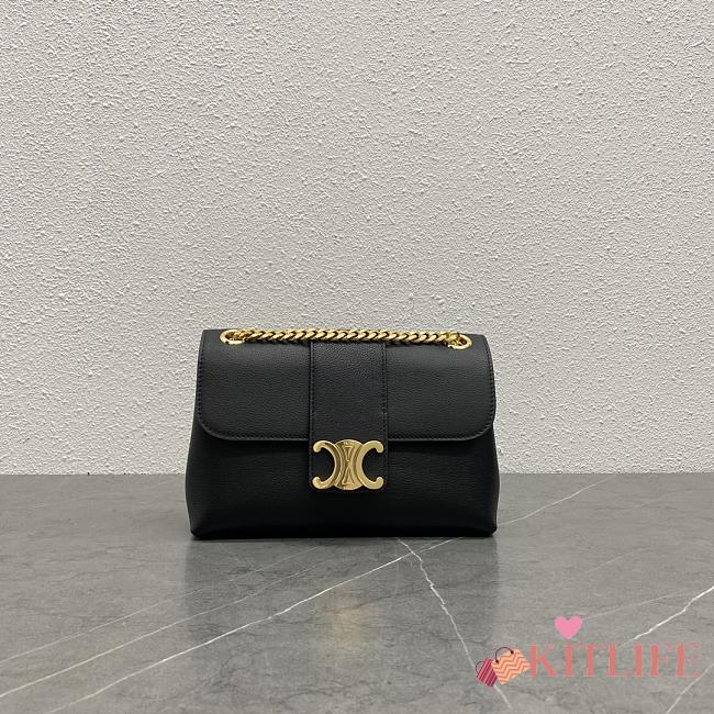 Kitlife Celine Victoire Bag in Black Calfskin 116592 23.5x14x8cm - 1