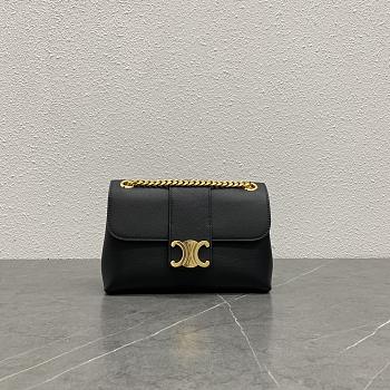 Kitlife Celine Victoire Bag in Black Calfskin 116592 23.5x14x8cm