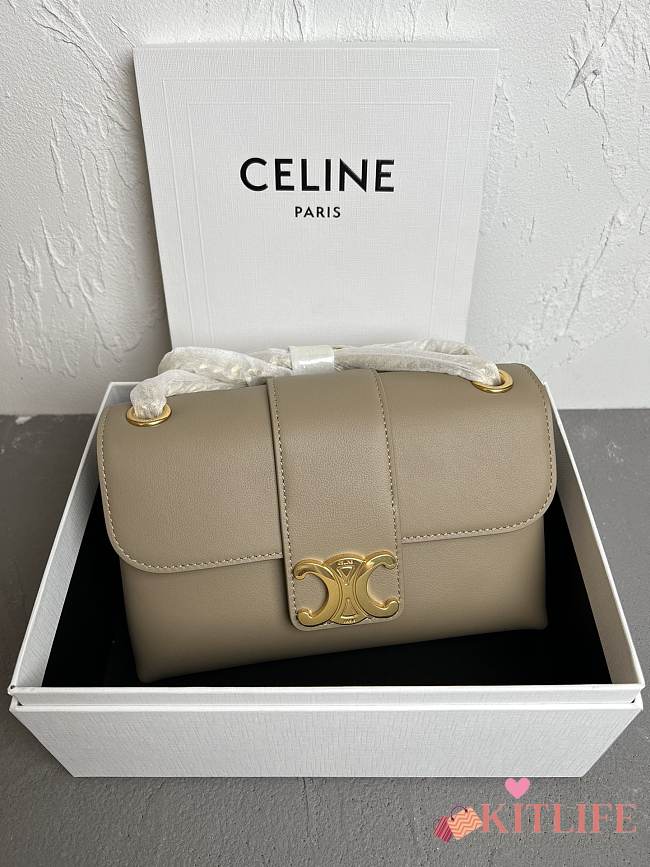 Kitlife Celine Victoire Bag in Beige Calfskin 116592 23.5x14x8cm - 1