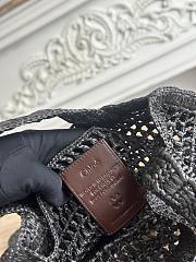 Kitlife Chloe Summer Banana Tote Bag In Black Raffia 33x37x2cm - 6