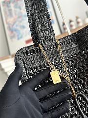 Kitlife Chloe Summer Banana Tote Bag In Black Raffia 33x37x2cm - 5