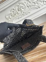 Kitlife Chloe Summer Banana Tote Bag In Black Raffia 33x37x2cm - 2