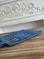 Kitlife Chloe Summer Banana Tote Bag In Blue Raffia 33x37x2cm - 6