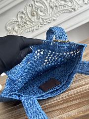 Kitlife Chloe Summer Banana Tote Bag In Blue Raffia 33x37x2cm - 5