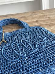 Kitlife Chloe Summer Banana Tote Bag In Blue Raffia 33x37x2cm - 4