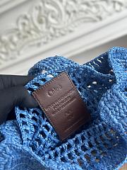 Kitlife Chloe Summer Banana Tote Bag In Blue Raffia 33x37x2cm - 2