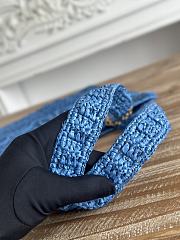 Kitlife Chloe Summer Banana Tote Bag In Blue Raffia 33x37x2cm - 3