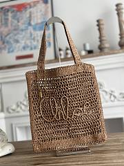 Kitlife Chloe Summer Banana Tote Bag In Beige Raffia 33x37x2cm - 1