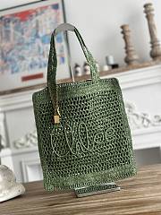 Kitlife Chloe Summer Banana Tote Bag In Green Raffia 33x37x2cm - 1