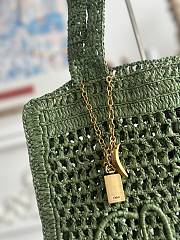 Kitlife Chloe Summer Banana Tote Bag In Green Raffia 33x37x2cm - 4