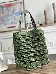 Kitlife Chloe Summer Banana Tote Bag In Green Raffia 33x37x2cm - 5