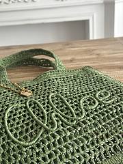 Kitlife Chloe Summer Banana Tote Bag In Green Raffia 33x37x2cm - 3