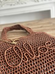 Kitlife Chloe Summer Banana Tote Bag In Brown Raffia 33x37x2cm - 4