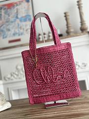 Kitlife Chloe Summer Banana Tote Bag In Pink Raffia 33x37x2cm - 1