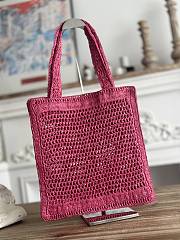 Kitlife Chloe Summer Banana Tote Bag In Pink Raffia 33x37x2cm - 6