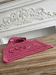 Kitlife Chloe Summer Banana Tote Bag In Pink Raffia 33x37x2cm - 4
