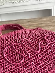 Kitlife Chloe Summer Banana Tote Bag In Pink Raffia 33x37x2cm - 3