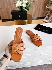 Kitlife Saint Laurent Tribute Sandals In Brown Smooth Leather - 6