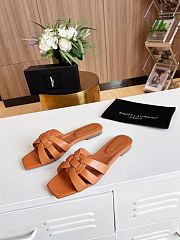 Kitlife Saint Laurent Tribute Sandals In Brown Smooth Leather - 3