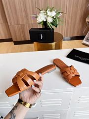Kitlife Saint Laurent Tribute Sandals In Brown Smooth Leather - 5