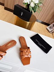 Kitlife Saint Laurent Tribute Sandals In Brown Smooth Leather - 4