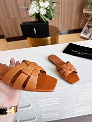 Kitlife Saint Laurent Tribute Sandals In Brown Smooth Leather - 2