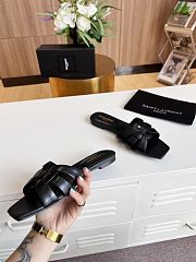 Kitlife Saint Laurent Tribute Sandals In Black Smooth Leather - 3