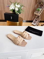 Kitlife Saint Laurent Tribute Sandals In Beige Smooth Leather - 1
