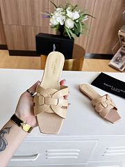 Kitlife Saint Laurent Tribute Sandals In Beige Smooth Leather - 5