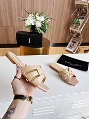 Kitlife Saint Laurent Tribute Sandals In Beige Smooth Leather - 4