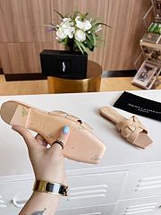 Kitlife Saint Laurent Tribute Sandals In Beige Smooth Leather - 3