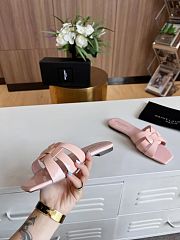 Kitlife Saint Laurent Tribute Sandals In Pink Smooth Leather - 6