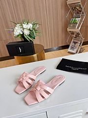 Kitlife Saint Laurent Tribute Sandals In Pink Smooth Leather - 5