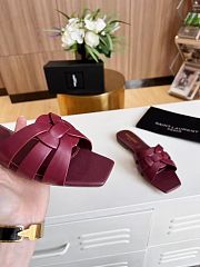 Kitlife Saint Laurent Tribute Sandals In Burgundy Smooth Leather - 3